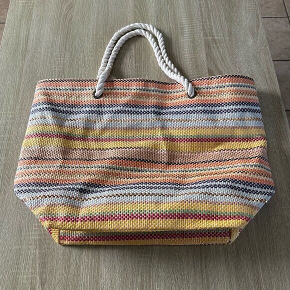 NWOT … Striped Multicolor Tote Bag - Picture 2 of 4
